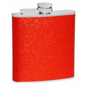 Glitter Hip Flask Holding 6 oz - Shimmers In The Light Design - Pocket Size