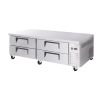 72 " Refrigerated Chef Base 4 Drawer Undercounter Refrigerator Ventilated Cooling Auto Defrost ETL NSF