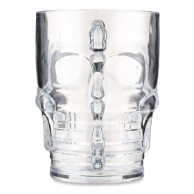 Halloween Skull Beer Mug Adult Party Favor, Clear, Plastic, 19 oz, by Way To Celebrate
