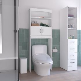 Over The Toilet Cabinet Valentia, Three Shelves, White Finish