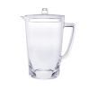 2.75 Quarts Designer Oval Halo Clear Acrylic Pitcher with Lid, Crystal Clear Break Resistant Premium Acrylic Pitcher for All Purpose BPA Free