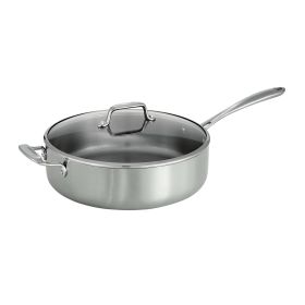 Tri-Ply Clad 6 Qt Covered Stainless Steel Deep Saut√© Pan