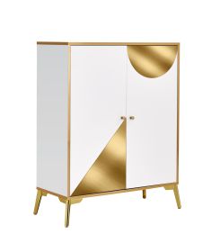 Buffet Sideboard Storage Cabinet,Buffet Server Console Table, shoe cabinet Accent Cabinet, for Dining Room, Living Room, Kitchen, Hallway GOLD +WHITE