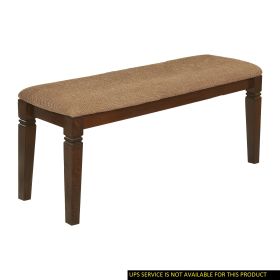 Transitional Style Dining Furniture 1pc Bench Wooden Frame Espresso Finish Fabric Upholstered Seat