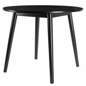 Moreno Round Drop Leaf Dining Table; Black