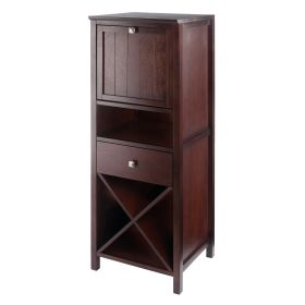 Brooke Jelly 4-Section Cupboard; Wine Storage; Walnut