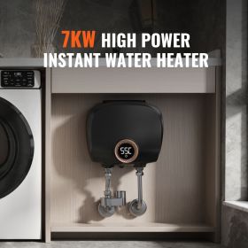 Tankless Water Heater Electric, 7kw On Demand Instant Under Sink Water Boiler, Digital Temperature Display & Easy Installation & 24-Hour Water Supply