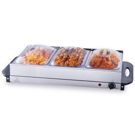 VEVOR Electric Buffet Server & Food Warmer, 25.6" x 15" Portable Stainless Steel Chafing Dish Set with Temp Control & Oven-Safe Pan, Perfect for Cater