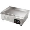 Commercial Electric Griddle, 21", 1600W Countertop Flat Top Grill, Stainless Steel Grill with Non Stick Iron Cooking Plate