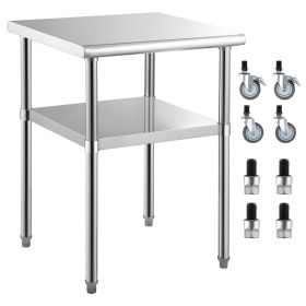 Mesa de preparaciÃ³n de acero inoxidable, 24 x 24 x 36 pulgadas, capacidad de carga de 600 libras