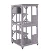 Cat House Outdoor, 3-Tier Large Catio, Cat Enclosure with 360Â° Rotating Casters, 2 Platforms, A Resting Box and Large Front Door