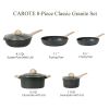 Nonstick Pots and Pans Set, 8 Pcs Granite Stone Kitchen Cookware Sets (Black)