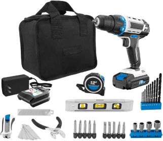 20-Volt Cordless 36-Piece Project Kit;  3/8-inch Drill/Driver and 10-inch Storage Bag;  (1) 20-Volt 1.5Ah Lithium-Ion Battery