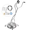Surface Cleaner 18 inch Flat Surface Cleaner for Pressure Washer 4000psi Pressure with 3/8 Quick Connector Surface Cleaner with Casters 10.5GPM Stainl