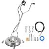 Surface Cleaner 22inch Flat Surface Cleaner for Pressure Washer 4000psi Pressure with 3/8 Quick Connector Surface Cleaner with Casters 10.5GPM Stainle