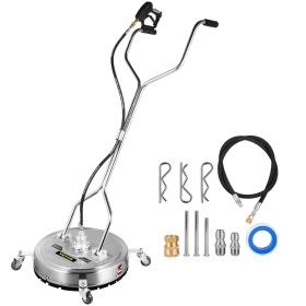 Surface Cleaner 22inch Flat Surface Cleaner for Pressure Washer 4000psi Pressure with 3/8 Quick Connector Surface Cleaner with Casters 10.5GPM Stainle