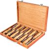12-Piece Wood Lathe Chisel Set, 3.75" Blade, Woodworking & Carving Tools with Wooden Case for Furniture & Root Crafting