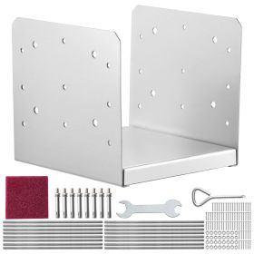 8"x 8" Post Base, 4Pcs Stainless Steel Adjustable Post Anchor Bracket(Internal 7.8 x 7.3")