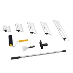 Drywall Skimming Blade Set, 7/10/14/16/24 in Skimming Blades + 34 - 81.6 in Extension Handle Pole, Stainless Steel Knife Professional Skim Coat Tools