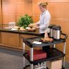 SOGA 3-Tier Kitchen Cart â€“ Durable Black PVC and Metal Utility Cart for Storage, Food Serving, and Organization in Home, Office, or Restaurant Use