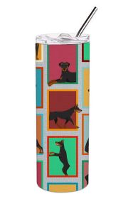 Lots of Doberman Pinscher Stainless Steel Skinny Tumbler Vacuum Double Walled Reusable Insulated Tumbler Travel Cup for Coffee Cocktails Gift with Lid