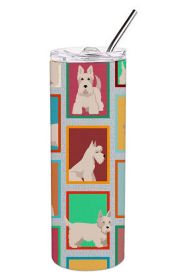Lots of Wheaten Scottish Terrier Stainless Steel Skinny Tumbler Vacuum Double Walled Reusable Insulated Tumbler Travel Cup for Coffee Cocktails Gift w