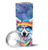 American Eskimo Hippie Dawg Stainless Steel Skinny Tumbler Vacuum Double Walled Reusable Insulated Tumbler Travel Cup for Coffee Cocktails Gift with L