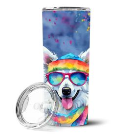 American Eskimo Hippie Dawg Stainless Steel Skinny Tumbler Vacuum Double Walled Reusable Insulated Tumbler Travel Cup for Coffee Cocktails Gift with L