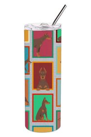 Lots of Red Doberman Pinscher Stainless Steel Skinny Tumbler Vacuum Double Walled Reusable Insulated Tumbler Travel Cup for Coffee Cocktails Gift with