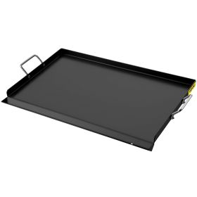 Carbon Steel Griddle, 16" x 24" Griddle Flat Top Plate, Griddle for BBQ Charcoal/Gas Gril with 2 Handles