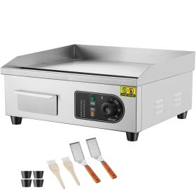 Commercial Electric Griddle, 1700W Countertop Flat Top Grill, 122-572 F Adjustable Temp