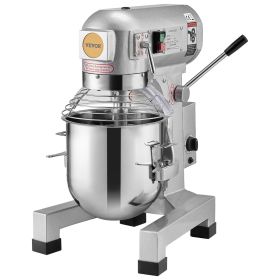 Commercial Food Mixer, 18.7L Commercial Stand Mixer with 3 Adjustable Speeds, 1100W Dough Mixer with Stainless Steel Bowl and 3 Mixing Attachments