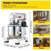 Commercial Food Mixer 30Qt 1100W 3 Speeds Adjustable 105/180/408 RPM Heavy Duty 110V with Stainless Steel Bowl Dough Hooks Whisk Beater for Schools Ba
