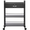 Beauty Salon Trolley Cart, 3-Tier Hair Salon Stations Cabinet for Stylist with Lockable Drawer