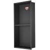 13"x25" No Tile Shower Niche 304 Stainless Steel, Wall-Inserted Niche Recessed Double Shelves