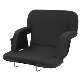 Stadium Seat with Back Support, Wide Bleacher Seat Backs, Folding Padded Cushion Stadium Chair, Portable Reclining Chairs with Hook Pocket Cupholder