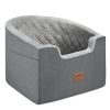 Dog Car Seat, Waterproof Dog Booster Seat for Car with A Storage Pocket, Clip-On Safety Leash and Sponge Filling