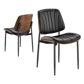 Modern Dining Room Accent Chairs Set of 2, Upholstered Leather Side Chair for Dining Tables