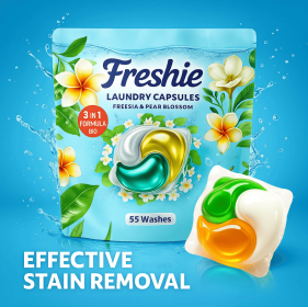 5070003662302  8in1 laundry capsule, 8 times efficacy decontamination, 15g*55pc/825g, 99% antibacterial and mite removal