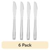 (6 pack) Lace Stainless Steel Adult Dinner Tableware Knife, 4-Piece Set,Silver