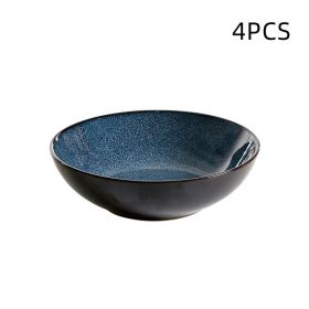 Creative Ceramic Plate Kiln Change Blue Bowls