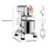 Commercial Food Mixer 30Qt 1100W 3 Speeds Adjustable 105/180/408 RPM Heavy Duty 110V with Stainless Steel Bowl Dough Hooks Whisk Beater for Schools Ba