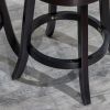 24" Counter Height Slat Back Swivel Stool, Espresso Finish, Beige Fabric Seat