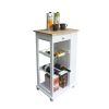 Kitchen Island & Kitchen Cart, Mobile Kitchen Island with Two Lockable Wheels, Rubber Wood Top, Black Color Design Makes It Perspective Impact During