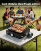 Commercial Griddle, 16.9" Heavy Duty Manual Flat Top Griddle, Countertop Gas Grill with Non-Stick Cooking Plate, Steel Natural Gas Griddle