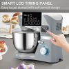 Stand Mixer, 660W Electric Dough Mixer with 6 Speeds LCD Screen Timing, Tilt-Head Food Mixer with 5.8 Qt Stainless Steel Bowl, Dough Hook, Flat Beater