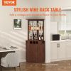 Corner Industrial Bar Cabinet, Wine Table for Liquor & Glasses, Sideboard Buffet Cabinet with Glass Holder