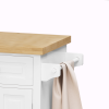 Kitchen Island Cart with Two Storage Cabinets and Two Locking Wheels, 43.31 Inch Width, 4 Door Cabinet and Two Drawers, Spice Rack, Towel Rack (White)