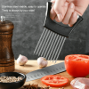 Food Slice Assistant - Stainless Steel Onion Holder Slicer Tomato Cutter NonSlip