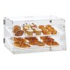 Pastry Display Case, 2-Tier Commercial Countertop Bakery Display Case, Acrylic Display Box with Rear Door Access & Removable Shelves
